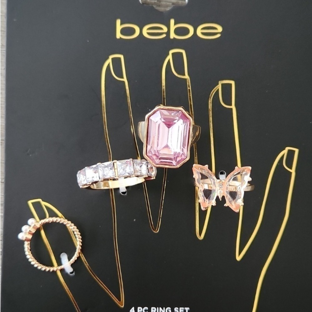 NWT-BEBE-4 PIECE RING SET - Picture 4 of 4